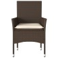 vidaXL Gartenstühle mit Kissen 2 Stk. Braun Poly Rattan vidaXL Gartenstühle mit Kissen 2 Stk. Braun Poly Rattan