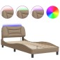 vidaXL Bettgestell mit LED Cappuccino-Braun 80x200 cm Kunstleder vidaXL Bettgestell mit LED Cappuccino-Braun 80x200 cm Kunstleder