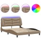 vidaXL Bettgestell mit LED Cappuccino-Braun 120x200 cm Kunstleder vidaXL Bettgestell mit LED Cappuccino-Braun 120x200 cm Kunstleder