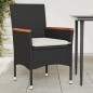 vidaXL Gartenstühle mit Kissen 2 Stk. Schwarz Poly Rattan vidaXL Gartenstühle mit Kissen 2 Stk. Schwarz Poly Rattan