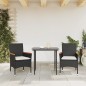 vidaXL Gartenstühle mit Kissen 2 Stk. Schwarz Poly Rattan vidaXL Gartenstühle mit Kissen 2 Stk. Schwarz Poly Rattan