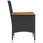 vidaXL Gartenstühle mit Kissen 2 Stk. Schwarz Poly Rattan vidaXL Gartenstühle mit Kissen 2 Stk. Schwarz Poly Rattan
