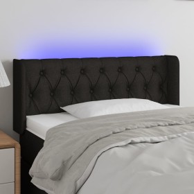 vidaXL LED Kopfteil Schwarz 103x16x78/88 cm Stoff