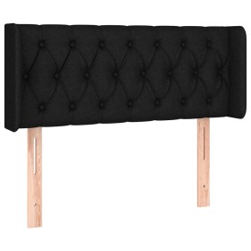 vidaXL Kopfteil mit Ohren Schwarz 103x16x78/88 cm Stoff