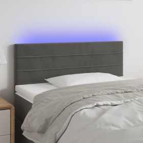 vidaXL LED Kopfteil Dunkelgrau 100x5x78/88 cm Samt