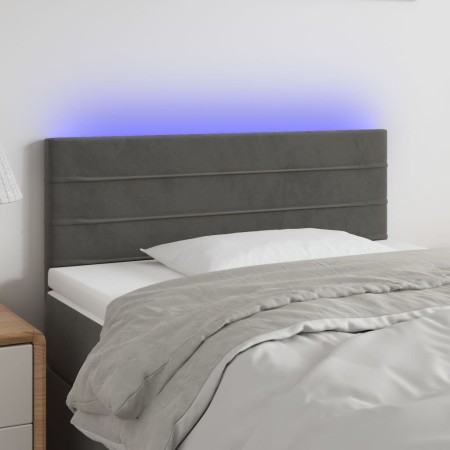 vidaXL LED Kopfteil Dunkelgrau 100x5x78/88 cm Samt
