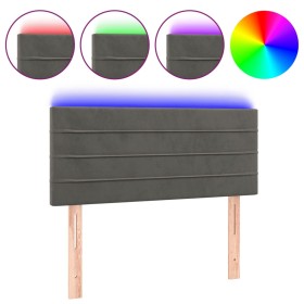 vidaXL LED Kopfteil Dunkelgrau 100x5x78/88 cm Samt