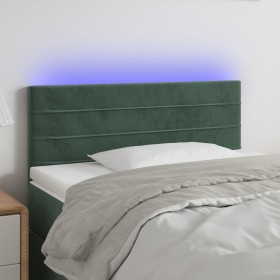 vidaXL LED Kopfteil Dunkelgrün 100x5x78/88 cm Samt