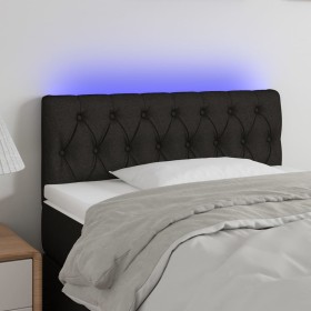 vidaXL LED Kopfteil Schwarz 100x7x78/88 cm Stoff