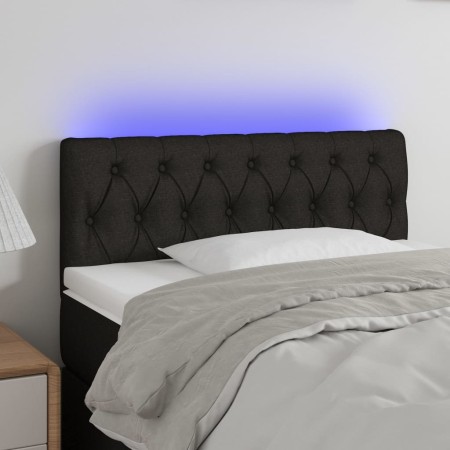 vidaXL LED Kopfteil Schwarz 100x7x78/88 cm Stoff