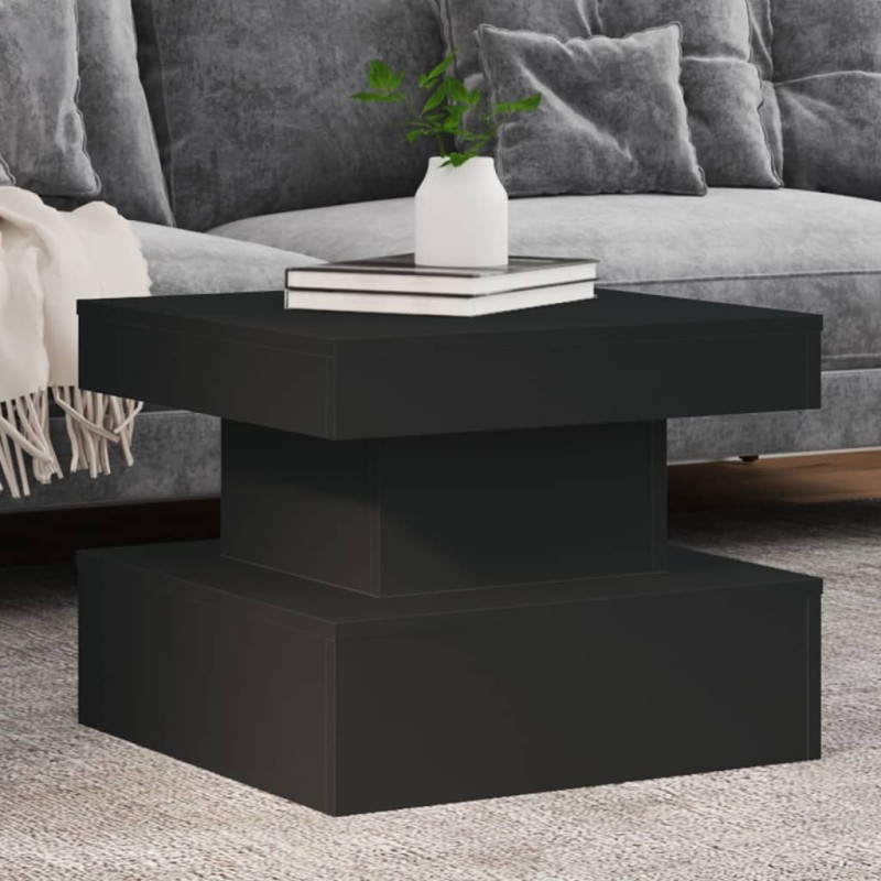 vidaXL Couchtisch mit LED-Leuchten Schwarz 50x50x40 cm vidaXL Couchtisch mit LED-Leuchten Schwarz 50x50x40 cm