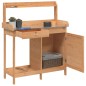 vidaXL Pflanztisch mit Schrank Braun 110,5x45x124,5cm Massivholz Tanne vidaXL Pflanztisch mit Schrank Braun 110,5x45x124,5cm Massivholz Tanne