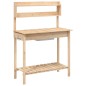 vidaXL Pflanztisch mit Waschbecken 147,5x44x139,5 cm Massivholz Tanne vidaXL Pflanztisch mit Waschbecken 147,5x44x139,5 cm Massivholz Tanne