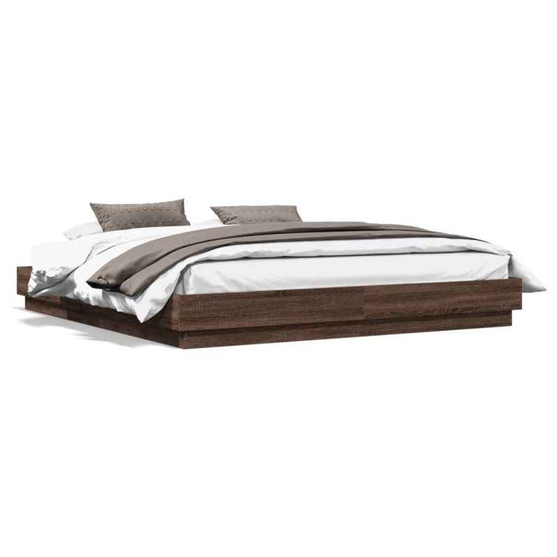 vidaXL Bettgestell Braun Eichen-Optik 200x200 cm Holzwerkstoff vidaXL Bettgestell Braun Eichen-Optik 200x200 cm Holzwerkstoff