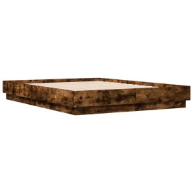 vidaXL Bettgestell Räuchereiche 140x190 cm Holzwerkstoff