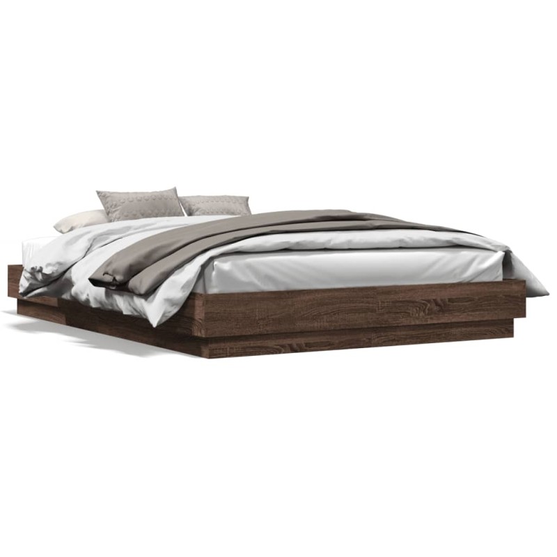 vidaXL Bettgestell Braun Eichen-Optik 140x200 cm Holzwerkstoff vidaXL Bettgestell Braun Eichen-Optik 140x200 cm Holzwerkstoff