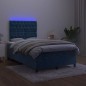 vidaXL Boxspringbett mit Matratze & LED Dunkelblau 120x190 cm Samt vidaXL Boxspringbett mit Matratze & LED Dunkelblau 120x190 cm Samt