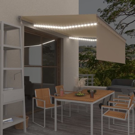 Automatische Markise mit Jalousie LED Windsensor 4,5x3 m Creme