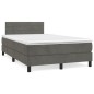 vidaXL Boxspringbett mit Matratze Dunkelgrau 120x200 cm Samt vidaXL Boxspringbett mit Matratze Dunkelgrau 120x200 cm Samt
