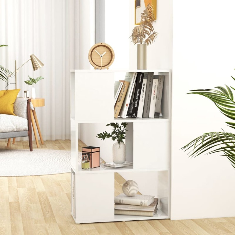 vidaXL Bücherregal Raumteiler Hochglanz-Weiß 60x24x94 cm Holzwerkstoff vidaXL Bücherregal Raumteiler Hochglanz-Weiß 60x24x94 cm Holzwerkstoff