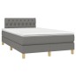 vidaXL Boxspringbett mit Matratze & LED Dunkelgrau 120x190 cm Stoff vidaXL Boxspringbett mit Matratze & LED Dunkelgrau 120x190 cm Stoff