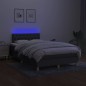 vidaXL Boxspringbett mit Matratze & LED Dunkelgrau 120x190 cm Stoff vidaXL Boxspringbett mit Matratze & LED Dunkelgrau 120x190 cm Stoff