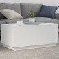vidaXL Couchtisch mit LED-Leuchten Weiß 90x50x40 cm vidaXL Couchtisch mit LED-Leuchten Weiß 90x50x40 cm