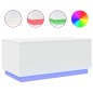 vidaXL Couchtisch mit LED-Leuchten Weiß 90x50x40 cm vidaXL Couchtisch mit LED-Leuchten Weiß 90x50x40 cm