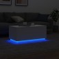 vidaXL Couchtisch mit LED-Leuchten Weiß 90x50x40 cm vidaXL Couchtisch mit LED-Leuchten Weiß 90x50x40 cm