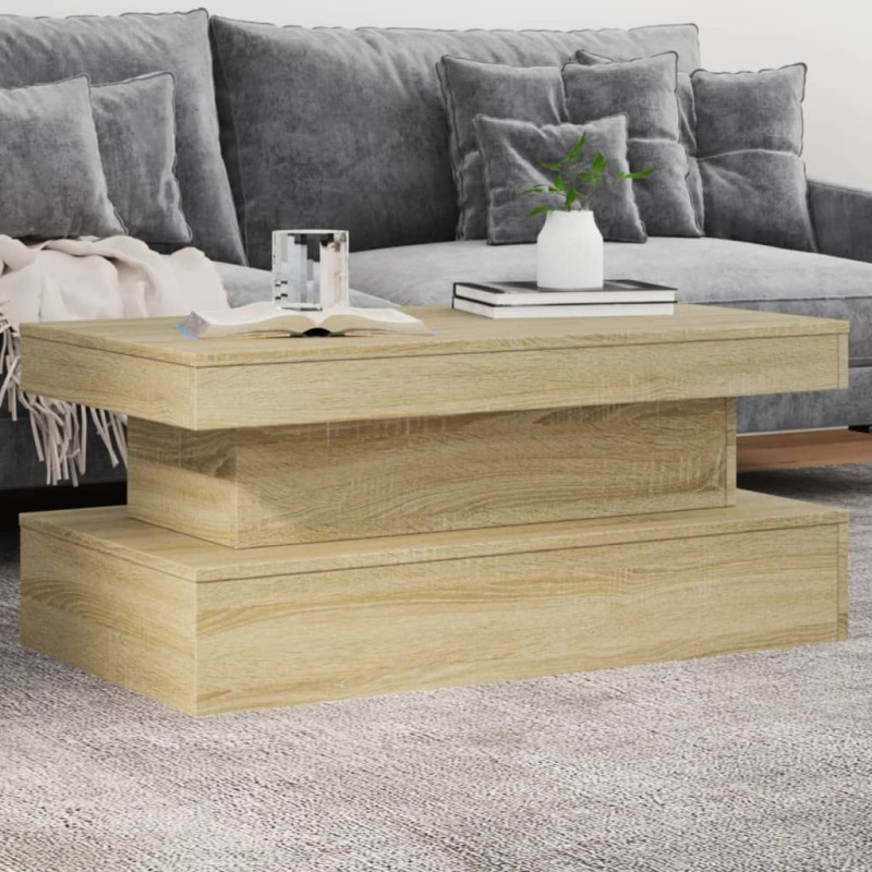 vidaXL Couchtisch mit LED-Leuchten Sonoma-Eiche 90x50x40 cm vidaXL Couchtisch mit LED-Leuchten Sonoma-Eiche 90x50x40 cm