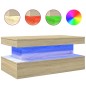 vidaXL Couchtisch mit LED-Leuchten Sonoma-Eiche 90x50x40 cm vidaXL Couchtisch mit LED-Leuchten Sonoma-Eiche 90x50x40 cm