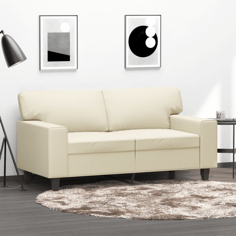 vidaXL 2-Sitzer-Sofa Creme 120 cm Kunstleder vidaXL 2-Sitzer-Sofa Creme 120 cm Kunstleder