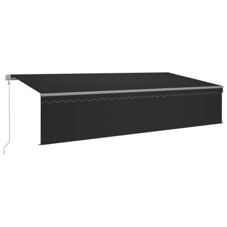 Automatische Markise mit Volant LED & Windsensor 6x3m Anthrazit