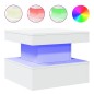 vidaXL Couchtisch mit LED-Leuchten Weiß 50x50x40 cm vidaXL Couchtisch mit LED-Leuchten Weiß 50x50x40 cm