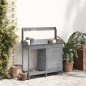 vidaXL Pflanztisch mit Schrank Grau 110,5x45x124,5 cm Massivholz Tanne vidaXL Pflanztisch mit Schrank Grau 110,5x45x124,5 cm Massivholz Tanne