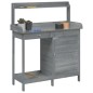 vidaXL Pflanztisch mit Schrank Grau 110,5x45x124,5 cm Massivholz Tanne vidaXL Pflanztisch mit Schrank Grau 110,5x45x124,5 cm Massivholz Tanne