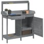 vidaXL Pflanztisch mit Schrank Grau 110,5x45x124,5 cm Massivholz Tanne vidaXL Pflanztisch mit Schrank Grau 110,5x45x124,5 cm Massivholz Tanne
