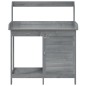 vidaXL Pflanztisch mit Schrank Grau 110,5x45x124,5 cm Massivholz Tanne vidaXL Pflanztisch mit Schrank Grau 110,5x45x124,5 cm Massivholz Tanne
