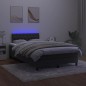 vidaXL Boxspringbett mit Matratze & LED Schwarz 120x190 cm Samt vidaXL Boxspringbett mit Matratze & LED Schwarz 120x190 cm Samt