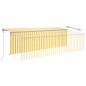Automatische Markise mit Jalousie LED Windsensor 5x3m Gelb Weiß Automatische Markise mit Jalousie LED Windsensor 5x3m Gelb Weiß