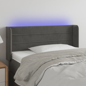 vidaXL LED Kopfteil Dunkelgrau 103x16x78/88 cm Samt