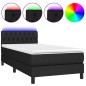 vidaXL Boxspringbett mit Matratze & LED Schwarz 100x200 cm Stoff vidaXL Boxspringbett mit Matratze & LED Schwarz 100x200 cm Stoff