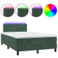 vidaXL Boxspringbett mit Matratze & LED Dunkelgrün 120x200 cm Samt vidaXL Boxspringbett mit Matratze & LED Dunkelgrün 120x200 cm Samt
