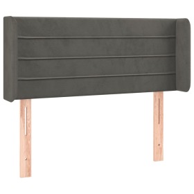 vidaXL Kopfteil mit Ohren Dunkelgrau 103x16x78/88 cm Samt