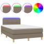 vidaXL Boxspringbett mit Matratze & LED Taupe 120x190 cm Stoff vidaXL Boxspringbett mit Matratze & LED Taupe 120x190 cm Stoff