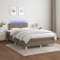 vidaXL Boxspringbett mit Matratze & LED Taupe 120x190 cm Stoff vidaXL Boxspringbett mit Matratze & LED Taupe 120x190 cm Stoff