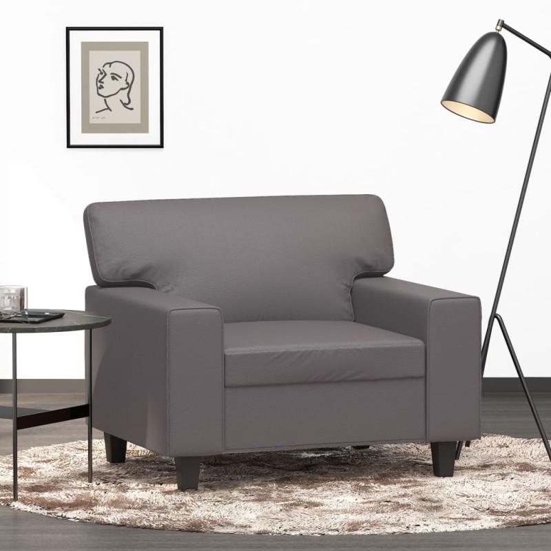 vidaXL Sessel Grau 60 cm Kunstleder vidaXL Sessel Grau 60 cm Kunstleder