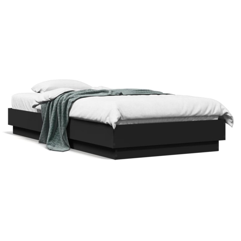 vidaXL Bettgestell Schwarz 90x190 cm Holzwerkstoff vidaXL Bettgestell Schwarz 90x190 cm Holzwerkstoff