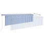 Automatische Markise mit Jalousie LED Windsensor 5x3m Blau Weiß Automatische Markise mit Jalousie LED Windsensor 5x3m Blau Weiß