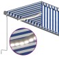 Automatische Markise mit Jalousie LED Windsensor 5x3m Blau Weiß Automatische Markise mit Jalousie LED Windsensor 5x3m Blau Weiß